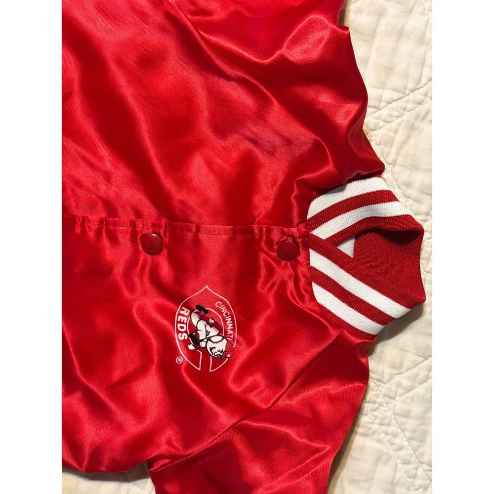 Chalk Line Cincinnati Reds Jacket Kids 3 Red Vintage 1992 Satin Bomber MLB